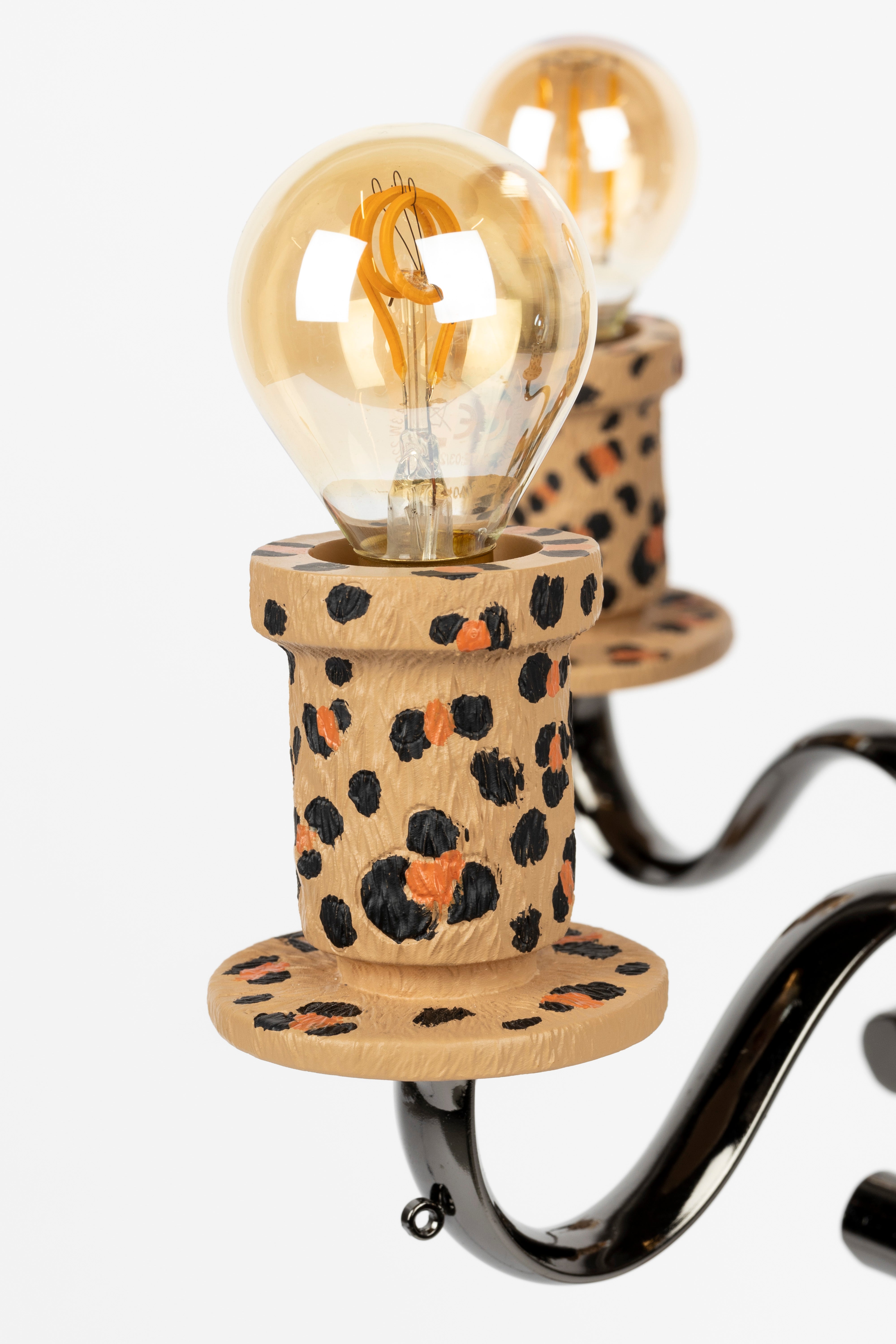 Bold Monkey Proudly Crowned Panther Spotted Floor Lamp